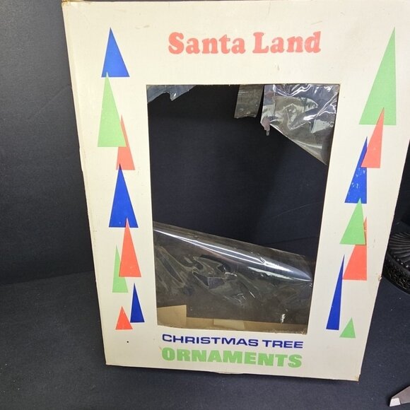 Poland Santa Land 1950s 1960s 12pcs Christmas Ornaments Blue Glass With BOX READ - Picture 15 of 16